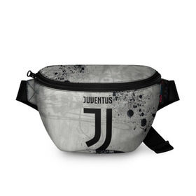 Поясная сумка 3D с принтом JUVENTUS. в Белгороде, 100% полиэстер | плотная ткань, ремень с регулируемой длиной, внутри несколько карманов для мелочей, основное отделение и карман с обратной стороны сумки застегиваются на молнию | cr7 | juve | juventus | ronaldo | texture | брызги красок | герб италии | гранж | звезда | роналдо | текстура | флаг италии | ювентус