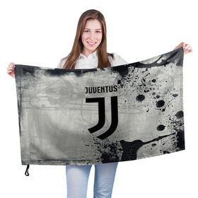 Флаг 3D с принтом Juventus New в Белгороде, 100% полиэстер | плотность ткани — 95 г/м2, размер — 67 х 109 см. Принт наносится с одной стороны | cr7 | juve | juventus | ronaldo | texture | брызги красок | герб италии | гранж | звезда | роналдо | текстура | флаг италии | ювентус