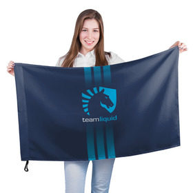 Флаг 3D с принтом TEAM LIQUID E-SPORT в Белгороде, 100% полиэстер | плотность ткани — 95 г/м2, размер — 67 х 109 см. Принт наносится с одной стороны | 2019 | blue | cybersport | esport | liquid | logo | pro league | team | team liquid | киберспорт | логотип | тим ликвид | фирменные цвета