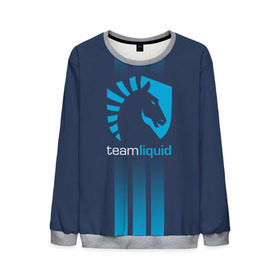 Мужской свитшот 3D с принтом TEAM LIQUID E-SPORT в Белгороде, 100% полиэстер с мягким внутренним слоем | круглый вырез горловины, мягкая резинка на манжетах и поясе, свободная посадка по фигуре | 2019 | blue | cybersport | esport | liquid | logo | pro league | team | team liquid | киберспорт | логотип | тим ликвид | фирменные цвета