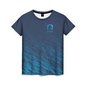 Женская футболка 3D с принтом TEAM LIQUID E-SPORT в Белгороде, 100% полиэфир ( синтетическое хлопкоподобное полотно) | прямой крой, круглый вырез горловины, длина до линии бедер | 2019 | blue | cybersport | esport | liquid | logo | pro league | team | team liquid | киберспорт | логотип | тим ликвид | фирменные цвета