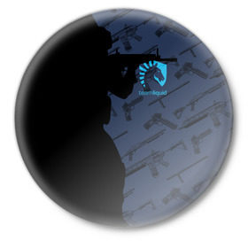 Значок с принтом TEAM LIQUID E-SPORT CS GO в Белгороде,  металл | круглая форма, металлическая застежка в виде булавки | 2019 | blue | cs go | cybersport | esport | liquid | logo | pro league | team | team liquid | киберспорт | логотип | тим ликвид | фирменные цвета