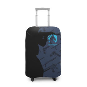 Чехол для чемодана 3D с принтом TEAM LIQUID E-SPORT CS GO в Белгороде, 86% полиэфир, 14% спандекс | двустороннее нанесение принта, прорези для ручек и колес | 2019 | blue | cs go | cybersport | esport | liquid | logo | pro league | team | team liquid | киберспорт | логотип | тим ликвид | фирменные цвета
