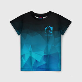 Детская футболка 3D с принтом TEAM LIQUID E-SPORT в Белгороде, 100% гипоаллергенный полиэфир | прямой крой, круглый вырез горловины, длина до линии бедер, чуть спущенное плечо, ткань немного тянется | 2019 | blue | cybersport | esport | liquid | logo | pro league | team | team liquid | киберспорт | логотип | тим ликвид | фирменные цвета