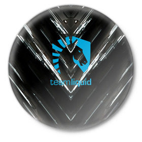 Значок с принтом TEAM LIQUID E-SPORT в Белгороде,  металл | круглая форма, металлическая застежка в виде булавки | Тематика изображения на принте: 