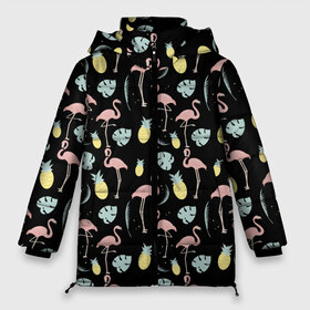 Женская зимняя куртка 3D с принтом Розовый фламинго в Белгороде, верх — 100% полиэстер; подкладка — 100% полиэстер; утеплитель — 100% полиэстер | длина ниже бедра, силуэт Оверсайз. Есть воротник-стойка, отстегивающийся капюшон и ветрозащитная планка. 

Боковые карманы с листочкой на кнопках и внутренний карман на молнии | африка | крылья | мода | прикольные | природа | птица | розовый | фламинго | цвет | яркие