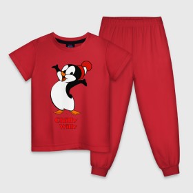 Детская пижама хлопок с принтом Chilly Willy в Белгороде, 100% хлопок |  брюки и футболка прямого кроя, без карманов, на брюках мягкая резинка на поясе и по низу штанин
 | 