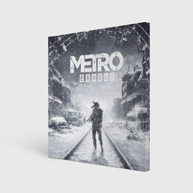 Холст квадратный с принтом Metro Exodus: Артём в Белгороде, 100% ПВХ |  | 4a games | deep silver | metro | метро