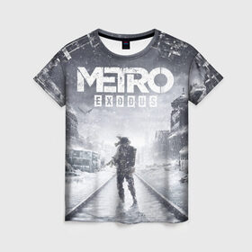 Женская футболка 3D с принтом Metro Exodus: Артём в Белгороде, 100% полиэфир ( синтетическое хлопкоподобное полотно) | прямой крой, круглый вырез горловины, длина до линии бедер | 4a games | deep silver | metro | метро