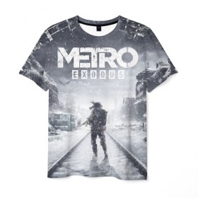 Мужская футболка 3D с принтом Metro Exodus: Артём в Белгороде, 100% полиэфир | прямой крой, круглый вырез горловины, длина до линии бедер | 4a games | deep silver | metro | метро
