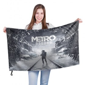 Флаг 3D с принтом Metro Exodus: Артём в Белгороде, 100% полиэстер | плотность ткани — 95 г/м2, размер — 67 х 109 см. Принт наносится с одной стороны | 4a games | deep silver | metro | метро