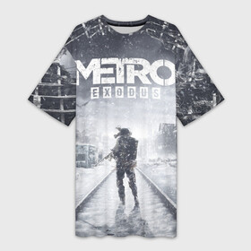 Платье-футболка 3D с принтом Metro Exodus: Артём в Белгороде,  |  | 4a games | deep silver | metro | метро