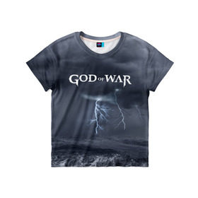 Детская футболка 3D с принтом God of WAR в Белгороде, 100% гипоаллергенный полиэфир | прямой крой, круглый вырез горловины, длина до линии бедер, чуть спущенное плечо, ткань немного тянется | Тематика изображения на принте: 