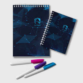 Блокнот с принтом TEAM LIQUID E-SPORT в Белгороде, 100% бумага | 48 листов, плотность листов — 60 г/м2, плотность картонной обложки — 250 г/м2. Листы скреплены удобной пружинной спиралью. Цвет линий — светло-серый
 | 2019 | blue | cybersport | esport | liquid | logo | pro league | team | team liquid | киберспорт | логотип | тим ликвид | фирменные цвета