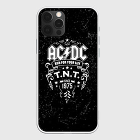 Чехол для iPhone 12 Pro с принтом AC/DC run for your life в Белгороде, силикон | область печати: задняя сторона чехла, без боковых панелей | Тематика изображения на принте: ac dc | acdc | acdc ас дс | австралийская | ангус янг | асдс | блюз | группа | крис слэйд | метал | молния | музыка | музыканты | певцы | рок | рок н ролл | стиви янг | хард | хардрок | эксл роуз