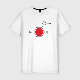 Мужская футболка хлопок Slim с принтом Сметанат борщу в Белгороде, 92% хлопок, 8% лайкра | приталенный силуэт, круглый вырез ворота, длина до линии бедра, короткий рукав | борщ | еда | сметана | формула | химия