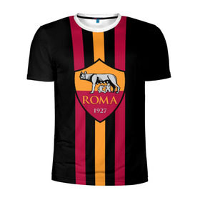 Мужская футболка 3D спортивная с принтом FC Roma Lines в Белгороде, 100% полиэстер с улучшенными характеристиками | приталенный силуэт, круглая горловина, широкие плечи, сужается к линии бедра | football | italia | logo | roma | sport | италия | лого | спорт | фк | футбол | футбольный клуб | эмблема