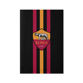 Обложка для паспорта матовая кожа с принтом FC Roma Lines в Белгороде, натуральная матовая кожа | размер 19,3 х 13,7 см; прозрачные пластиковые крепления | football | italia | logo | roma | sport | италия | лого | спорт | фк | футбол | футбольный клуб | эмблема