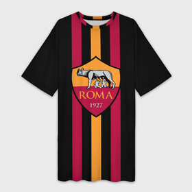 Платье-футболка 3D с принтом FC Roma Lines в Белгороде,  |  | Тематика изображения на принте: football | italia | logo | roma | sport | италия | лого | спорт | фк | футбол | футбольный клуб | эмблема
