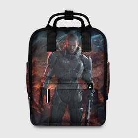Женский рюкзак 3D с принтом Mass Effect 3 в Белгороде, 100% полиэстер | лямки с регулируемой длиной, сверху ручки, чтобы рюкзак нести как сумку. Основное отделение закрывается на молнию, как и внешний карман. Внутри два дополнительных кармана, один из которых закрывается на молнию. По бокам два дополнительных кармашка, куда поместится маленькая бутылочка
 | Тематика изображения на принте: action | edition | rpg | shooter | special | геты | жнецы | инженер | разведчик | солдат | страж | цербер | штурмовик | шутер