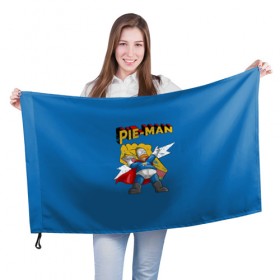 Флаг 3D с принтом Гомер Супергерой в Белгороде, 100% полиэстер | плотность ткани — 95 г/м2, размер — 67 х 109 см. Принт наносится с одной стороны | 