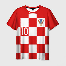 Мужская футболка 3D с принтом Модрич Хорватия (форма) в Белгороде, 100% полиэфир | прямой крой, круглый вырез горловины, длина до линии бедер | 10 | 2020 | 2022 | croatia | madrid | modric | real | европы | мадрид | мира | реал | сборная | хорватии | хорватия | чемпионат | чм