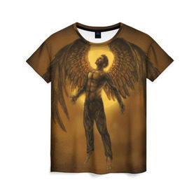 Женская футболка 3D с принтом Deus Ex: Human Revolution в Белгороде, 100% полиэфир ( синтетическое хлопкоподобное полотно) | прямой крой, круглый вырез горловины, длина до линии бедер | action | rpg | ангел | бог | детройт | из | киберпанк | революция | стелс | человечества | экшен