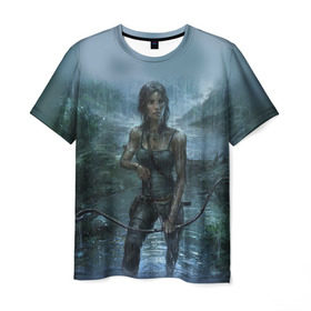 Мужская футболка 3D с принтом Tomb Raider: Лара Крофт в Белгороде, 100% полиэфир | прямой крой, круглый вырез горловины, длина до линии бедер | adventure | lara croft | tomb rider | археолог | гробниц | крофт | лара | приключения | расхитительница