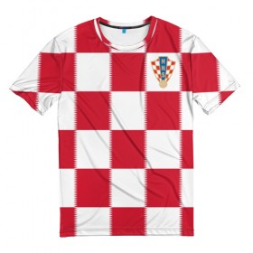 Мужская футболка 3D с принтом Форма Хорватии в Белгороде, 100% полиэфир | прямой крой, круглый вырез горловины, длина до линии бедер | football | sport | команды чм | сборная хорватии | сборные по футболу | сборные чм | футбол | хорватия | чемпионат мира