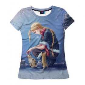 Женская футболка 3D с принтом Девушка из Street Fighter в Белгороде, 100% полиэфир ( синтетическое хлопкоподобное полотно) | прямой крой, круглый вырез горловины, длина до линии бедер | 