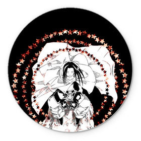 Коврик круглый с принтом Хао Асакура в Белгороде, резина и полиэстер | круглая форма, изображение наносится на всю лицевую часть | shaman king | зик | король шаманов | манга | шаман кинг