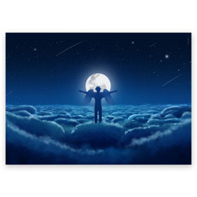 Поздравительная открытка с принтом XXXTentacion Fly в Белгороде, 100% бумага | плотность бумаги 280 г/м2, матовая, на обратной стороне линовка и место для марки
 | art | fly | moon | rap | space | tentacion | xxx | xxxtentacion | космос | луна | небеса | тентасьон