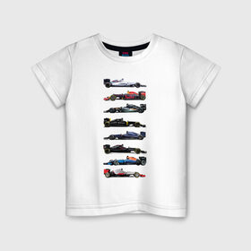 Детская футболка хлопок с принтом Формула 1 в Белгороде, 100% хлопок | круглый вырез горловины, полуприлегающий силуэт, длина до линии бедер | f1 | formula 1 | формула 1