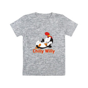 Детская футболка хлопок с принтом Chilly Willy в Белгороде, 100% хлопок | круглый вырез горловины, полуприлегающий силуэт, длина до линии бедер | chilly | chilly willy | арт | животные | милые | мультфильмы | пингвины | чилли вилли
