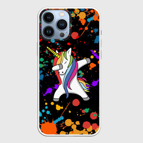 Чехол для iPhone 13 Pro Max с принтом ЕДИНОРОГ РАДУГА | RAINBOW UNICORN в Белгороде,  |  | color | dab | pony | rainbow | unicornis dab | брызги | даб | единорог | единорог радуга | животные | краски | красочные | ляпистые | пони | радуга | цвета радуги