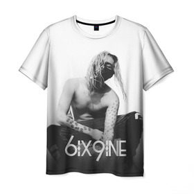 Мужская футболка 3D с принтом 6IX9INE в Белгороде, 100% полиэфир | прямой крой, круглый вырез горловины, длина до линии бедер | 6ix9ine | sixnine | tekashi