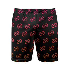 Мужские шорты 3D спортивные с принтом 69 pattern в Белгороде,  |  | Тематика изображения на принте: 6ix9ine | sixnine | tekashi