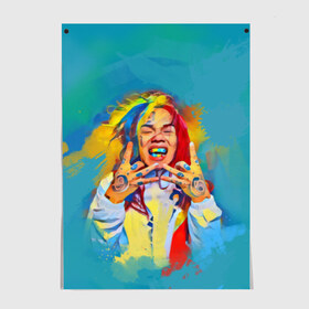 Постер с принтом 6IX9INE PAINTS в Белгороде, 100% бумага
 | бумага, плотность 150 мг. Матовая, но за счет высокого коэффициента гладкости имеет небольшой блеск и дает на свету блики, но в отличии от глянцевой бумаги не покрыта лаком | 6ix9ine | sixnine | tekashi