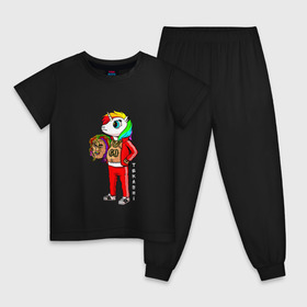 Детская пижама хлопок с принтом Tekashi в Белгороде, 100% хлопок |  брюки и футболка прямого кроя, без карманов, на брюках мягкая резинка на поясе и по низу штанин
 | 6ix9ine | sixnine | tekashi