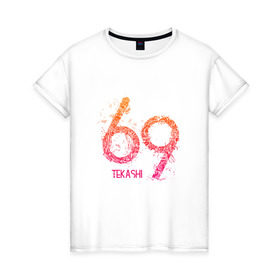 Женская футболка хлопок с принтом Tekashi69 в Белгороде, 100% хлопок | прямой крой, круглый вырез горловины, длина до линии бедер, слегка спущенное плечо | 6ix9ine | sixnine | tekashi