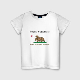 Детская футболка хлопок с принтом NCR в Белгороде, 100% хлопок | круглый вырез горловины, полуприлегающий силуэт, длина до линии бедер | fallout | ncr | new california republic | new vegas