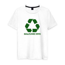 Мужская футболка хлопок с принтом Boulevard Depo в Белгороде, 100% хлопок | прямой крой, круглый вырез горловины, длина до линии бедер, слегка спущенное плечо. | bdepo | boulevard depo | артем шатохин | булевард депо