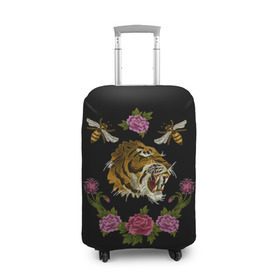 Чехол для чемодана 3D с принтом GG Tiger в Белгороде, 86% полиэфир, 14% спандекс | двустороннее нанесение принта, прорези для ручек и колес | bee | brand | flower | flowers | gg | ggang | gucci | guccigang | tiger | вышивка | гг | гуччи | пчела | пчелы | тигр | цветок | цветы