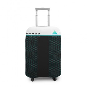 Чехол для чемодана 3D с принтом Detroit AX400 в Белгороде, 86% полиэфир, 14% спандекс | двустороннее нанесение принта, прорези для ручек и колес | 2038 | connor | dbh | detroit | gamer | kara | андроид | девиант | детройт | кара | квест | коннор | маркус