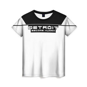 Женская футболка 3D с принтом Детройт: Стать человеком в Белгороде, 100% полиэфир ( синтетическое хлопкоподобное полотно) | прямой крой, круглый вырез горловины, длина до линии бедер | 2038 | connor | dbh | detroit | gamer | kara | андроид | девиант | детройт | кара | квест | коннор | маркус