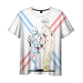 Мужская футболка 3D с принтом Darling in the Franxx в Белгороде, 100% полиэфир | прямой крой, круглый вырез горловины, длина до линии бедер | darling | darling in the franxx | franxx | goro | ichigo | милый | милый во франкcе | франкс