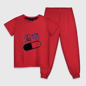Детская пижама хлопок с принтом MIRRORS Sad Japanese Aesthetic в Белгороде, 100% хлопок |  брюки и футболка прямого кроя, без карманов, на брюках мягкая резинка на поясе и по низу штанин
 | 