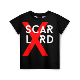 Детская футболка 3D с принтом scarlxrd_3 в Белгороде, 100% гипоаллергенный полиэфир | прямой крой, круглый вырез горловины, длина до линии бедер, чуть спущенное плечо, ткань немного тянется | scarlxrd | мариус