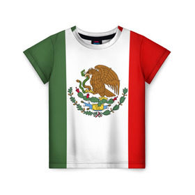 Детская футболка 3D с принтом Мексика Чемпионат Мира в Белгороде, 100% гипоаллергенный полиэфир | прямой крой, круглый вырез горловины, длина до линии бедер, чуть спущенное плечо, ткань немного тянется | Тематика изображения на принте: mexico | бразилия | мексика | сборная мексики | футбол | чемпионат мира