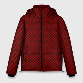 Мужская зимняя куртка 3D с принтом Красная змея в Белгороде, верх — 100% полиэстер; подкладка — 100% полиэстер; утеплитель — 100% полиэстер | длина ниже бедра, свободный силуэт Оверсайз. Есть воротник-стойка, отстегивающийся капюшон и ветрозащитная планка. 

Боковые карманы с листочкой на кнопках и внутренний карман на молнии. | змеиная кожа | змея | кожа | кожа змеи | красная кожа | красный | красный дракон | текстура змеи